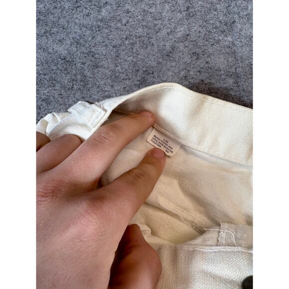 Vintage Levis Pants Womens Size 27 White Canvas High Waist Comfort Relaxed - Picture 7 of 10